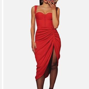NWTs Adeirlina sweetheart corset red dress M